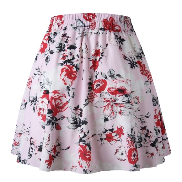 ♦️🆕Sweet Girl Pink Floral Mini Skirt - Picture 7 of 8